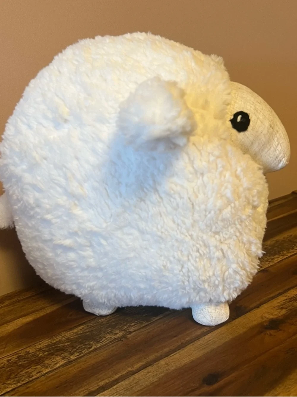 Pottery Barn Cream Plush Sherpa Sheep Pillow